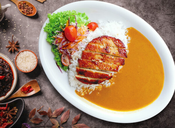 Curry Black Pepper Chicken Patty Rice